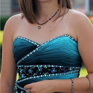 Elegant Teal Strapless Dress for Prom/Homecoming